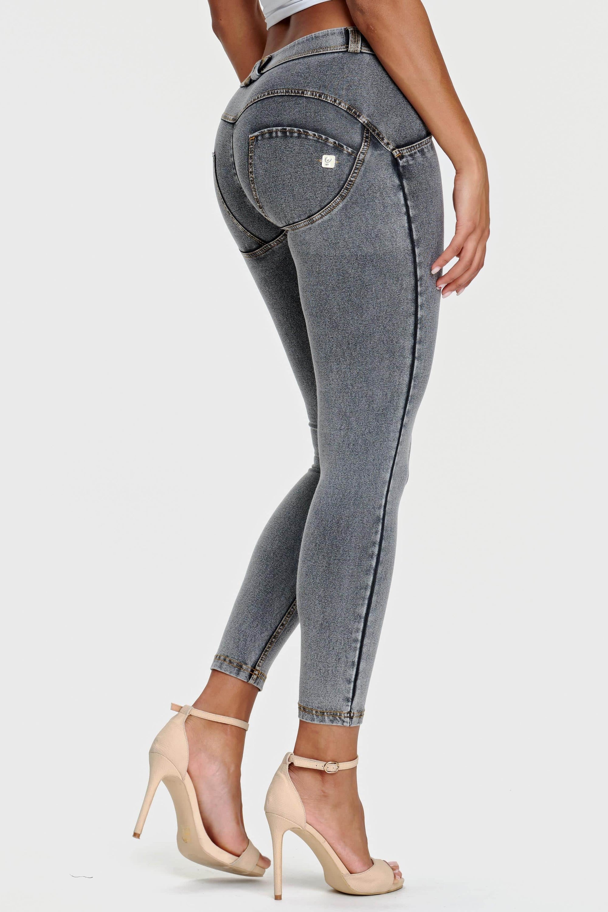 WR.UP® Denim - Mid Rise - 7/8 Length - Grey + Yellow Stitching 5