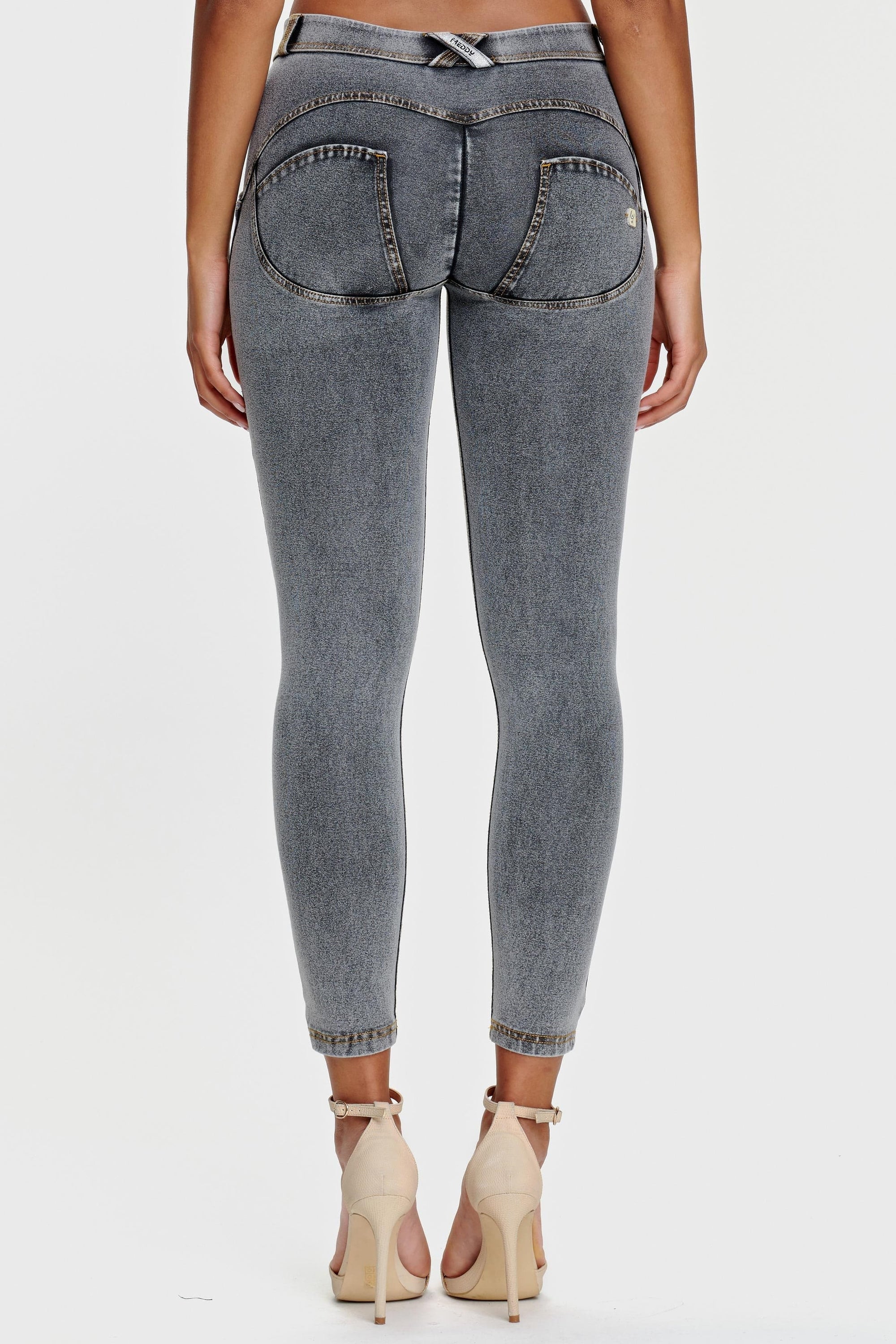 WR.UP® Denim - Mid Rise - 7/8 Length - Grey + Yellow Stitching 4