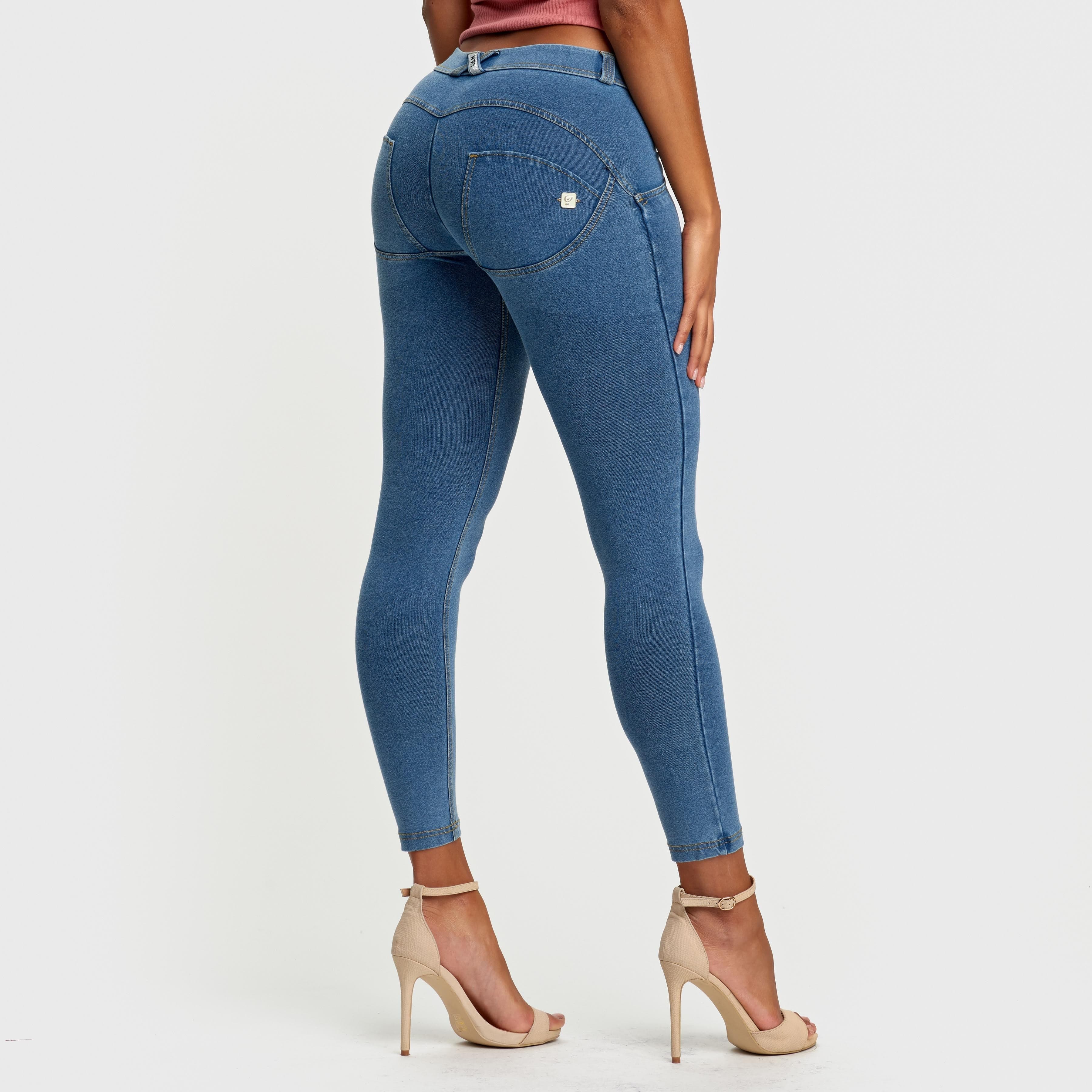WR.UP® Denim - Mid Rise - 7/8 Length - Light Blue + Yellow Stitching 1