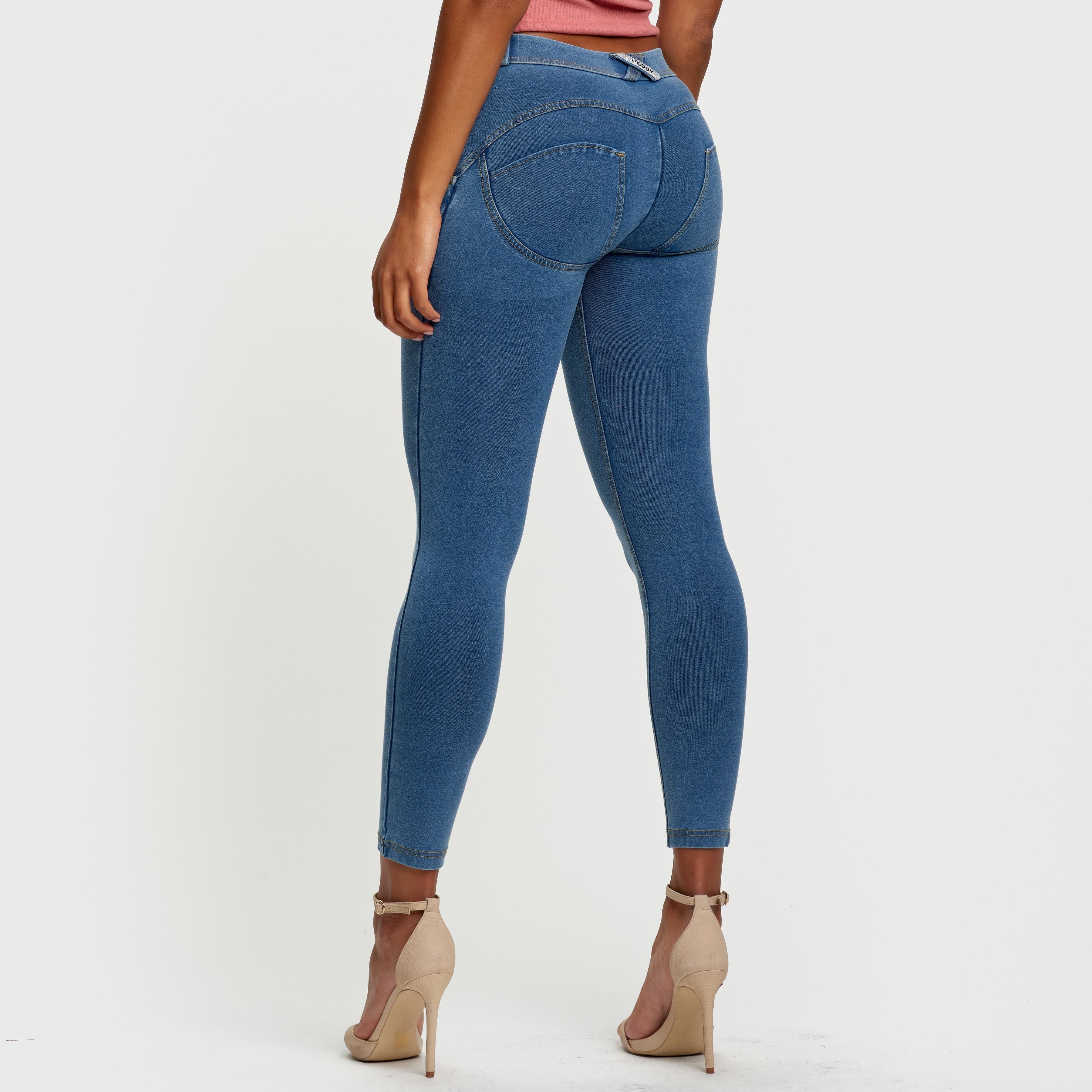 WR.UP® Denim - Mid Rise - 7/8 Length - Light Blue + Yellow Stitching 2