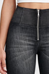 WR.UP® Denim - High Waisted - Biker Shorts - Black + Black Stitching 8