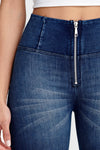 WR.UP® Denim - High Waisted - Biker Shorts - Dark Blue + Blue Stitching 11