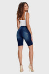 WR.UP® Denim - High Waisted - Biker Shorts - Dark Blue + Blue Stitching 10