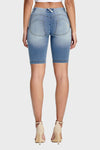 WR.UP® Denim - Mid Rise - Biker Shorts - Light Blue + Yellow Stitching 4