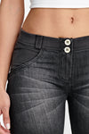 WR.UP® Denim - Mid Rise - Biker Shorts - Black + Black Stitching 8