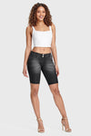 WR.UP® Denim - Mid Rise - Biker Shorts - Black + Black Stitching 7