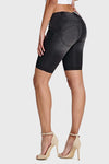 WR.UP® Denim - Mid Rise - Biker Shorts - Black + Black Stitching 5