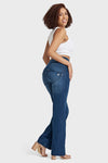 WR.UP® Snug Jeans - High Waisted - Flare - Dark Blue + Blue Stitching 6