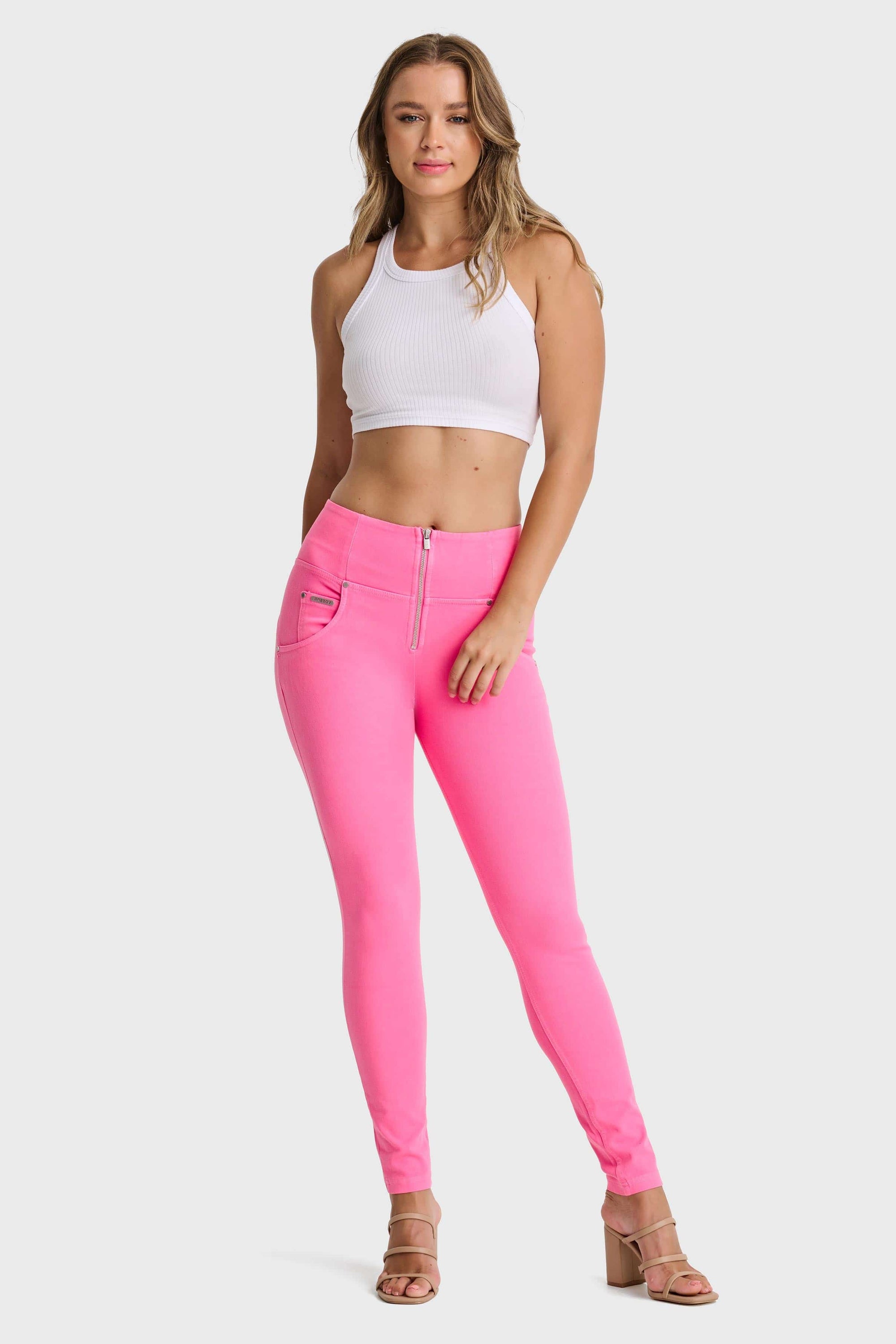WR.UP® Snug Jeans - High Waisted - Full Length - Candy Pink 2