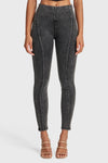 WR.UP® Snug Jeans - High Waisted - Full Length - Washed Black + Black Stitching 4