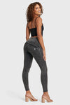 WR.UP® Snug Jeans - High Waisted - Full Length - Washed Black + Black Stitching 7