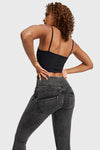 WR.UP® Snug Jeans - High Waisted - Full Length - Washed Black + Black Stitching 6