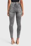 WR.UP® Snug Ripped Jeans - High Waisted - Full Length - Grey Stonewash + Grey Stitching 9