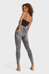 WR.UP® Snug Ripped Jeans - High Waisted - Full Length - Grey Stonewash + Grey Stitching 7