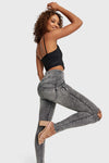 WR.UP® Snug Ripped Jeans - High Waisted - Full Length - Grey Stonewash + Grey Stitching 3