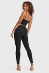 WR.UP® Snug Ripped Jeans - High Waisted - Full Length - Coated Black + Black Stitching 6