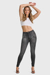 WR.UP® Snug Jeans - High Waisted - Full Length - Black + Black Stitching 2