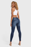 WR.UP® Snug Jeans - Mid Rise - Full Length - Dark Blue + Blue Stitching 7