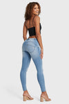 WR.UP® Snug Jeans - Mid Rise - Full Length - Light Blue + Yellow Stitching 9