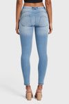 WR.UP® Snug Jeans - Mid Rise - Full Length - Light Blue + Yellow Stitching 12