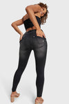 WR.UP® Snug Jeans - Mid Rise - Full Length - Black + Black Stitching 3