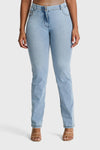 WR.UP® Snug Jeans - 2 Button High Waisted - Bootcut - Light Blue + Yellow Stitching 7