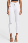 WR.UP® Snug Distressed Jeans - High Waisted - 7/8 Length - White 2