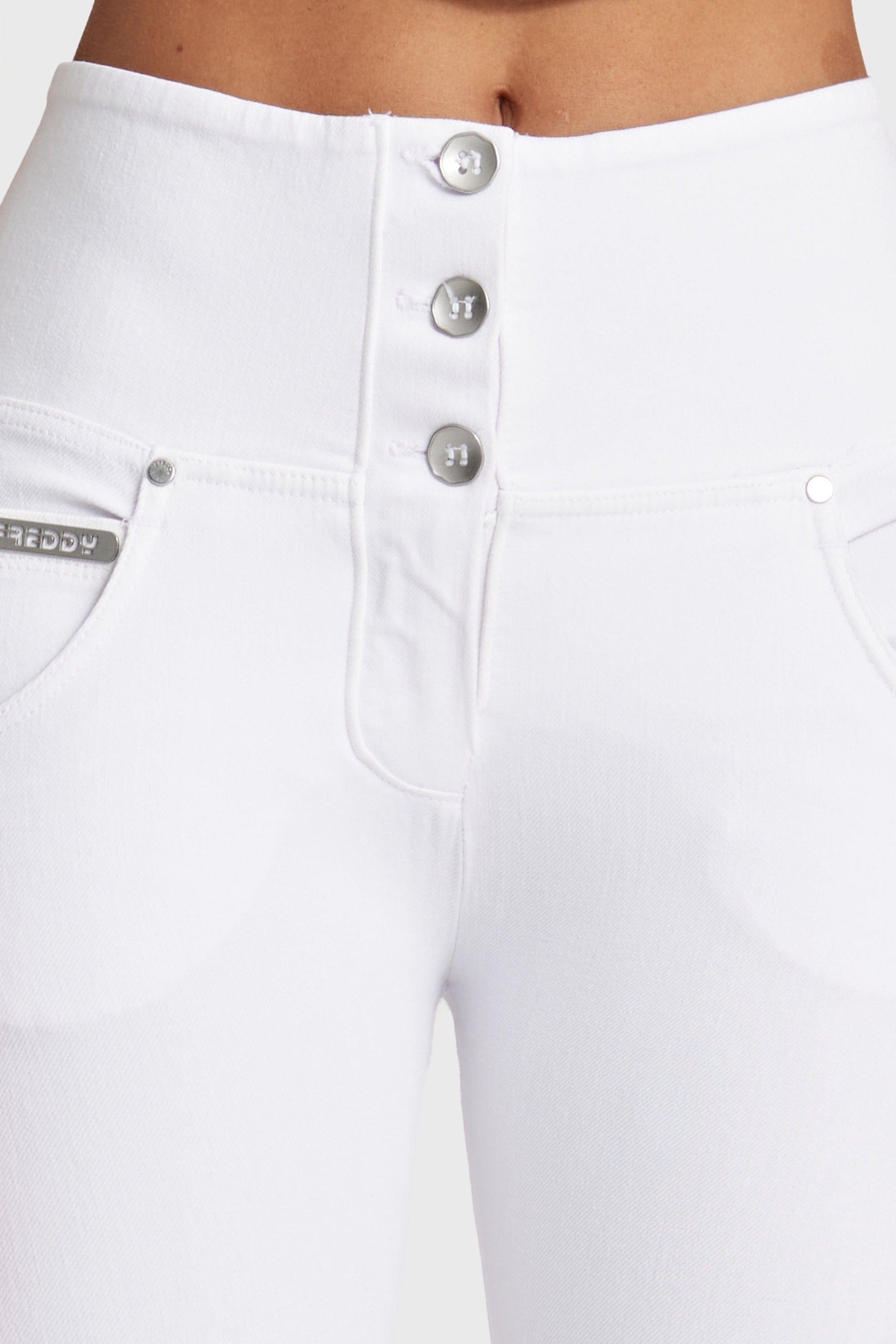 WR.UP® Snug Distressed Jeans - High Waisted - 7/8 Length - White 9