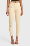WR.UP® Snug Distressed Jeans - High Waisted - 7/8 Length - Beige 1