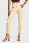 WR.UP® Snug Distressed Jeans - High Waisted - 7/8 Length - Beige 9