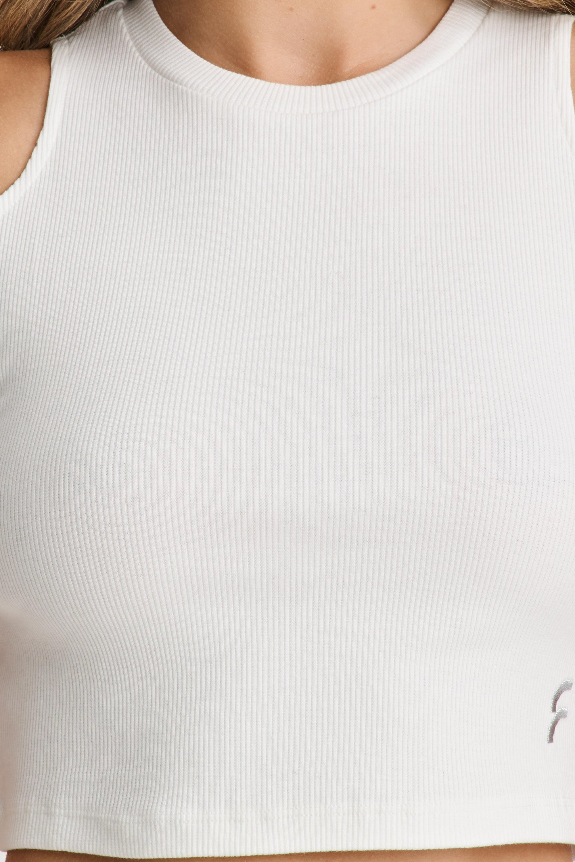 Cropped Cut Out T Shirt - White 7