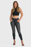 WR.UP® Snug Jeans - High Waisted - 7/8 Length - Black + Black Stitching 2