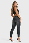 WR.UP® Snug Jeans - High Waisted - 7/8 Length - Black + Black Stitching 3