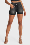 WR.UP® Snug Jeans - High Waisted - Shorts - Black + Black Stitching 1