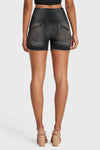 WR.UP® Snug Jeans - High Waisted - Shorts - Black + Black Stitching 10