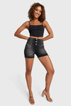 WR.UP® Snug Jeans - High Waisted - Shorts - Black + Black Stitching 6