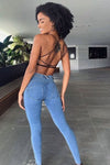 WR.UP® Denim - Mid Rise - Full Length - Light Blue + Yellow Stitching 6