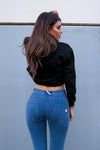 WR.UP® Denim - Mid Rise - Full Length - Light Blue + Yellow Stitching 4
