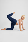 WR.UP® Denim - 3 Button High Waisted - Full Length - Dark Blue + Blue Stitching 8