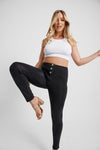 WR.UP® Denim - 3 Button High Waisted - 7/8 Length - Black + Black Stitching 4