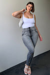 WR.UP® Snug Curvy Ripped Jeans - High Waisted - Full Length - Grey Stonewash + Grey Stitching 4