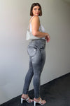 WR.UP® Snug Curvy Ripped Jeans - High Waisted - Full Length - Grey Stonewash + Grey Stitching 2