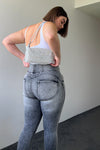 WR.UP® Snug Curvy Ripped Jeans - High Waisted - Full Length - Grey Stonewash + Grey Stitching 3