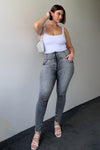 WR.UP® Snug Curvy Ripped Jeans - High Waisted - Full Length - Grey Stonewash + Grey Stitching 7