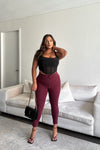 WR.UP® Curvy Fashion - Zip High Waisted - 7/8 Length - Burgundy 5