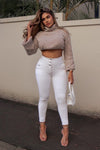WR.UP® Snug Distressed Jeans - High Waisted - 7/8 Length - White 10