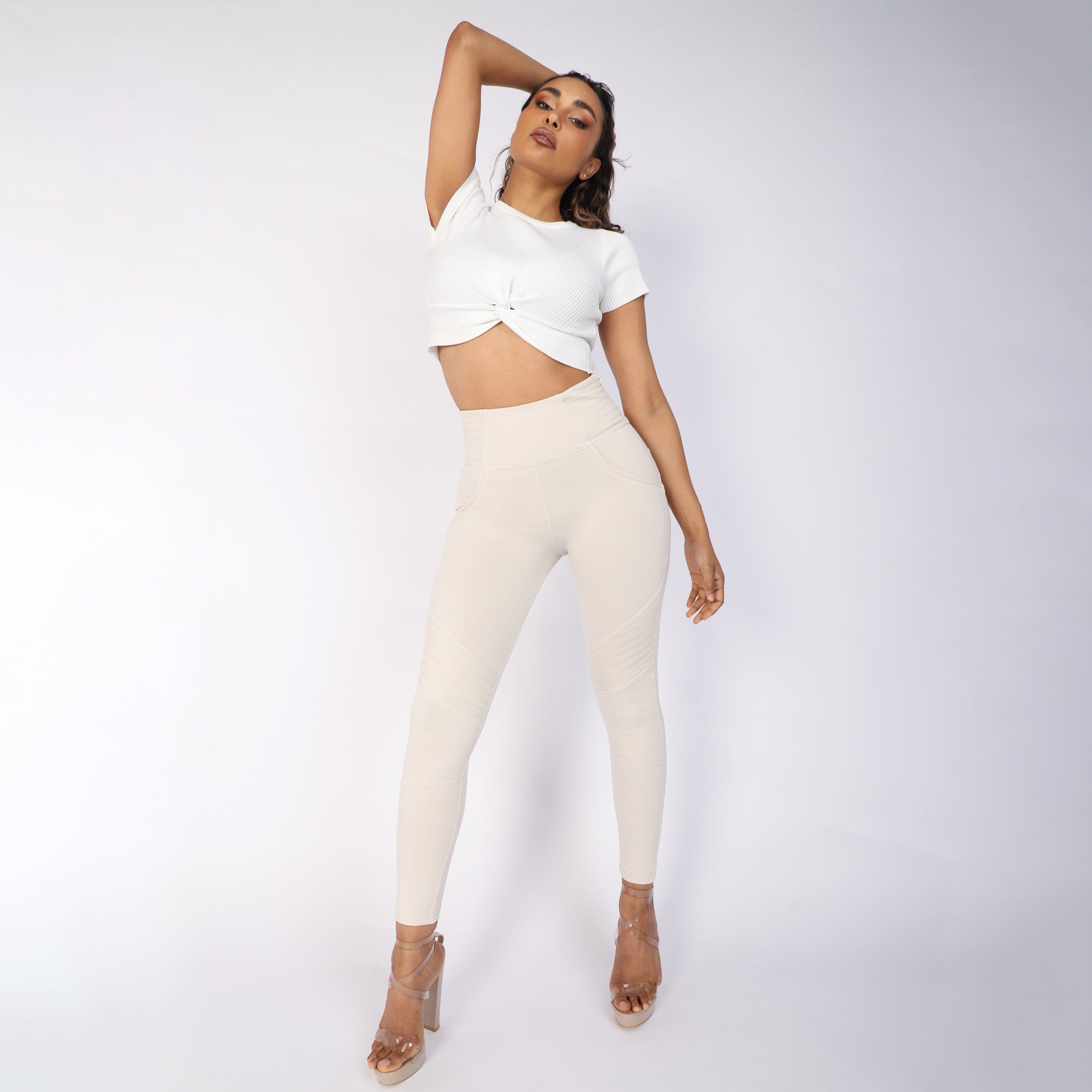 WR.UP® Biker Fashion - High Waisted - 7/8 Length - Champagne 1